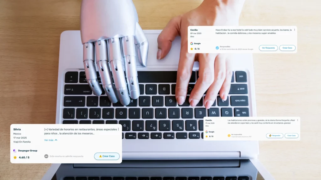 Inteligencia artificial escribiendo en una laptop